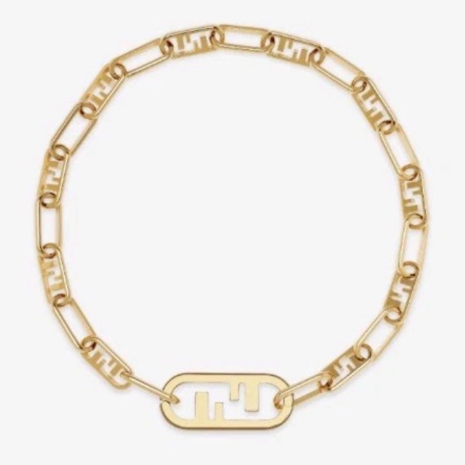 Authentic Fendi Ff O’lock Choker Necklace Gold Retired